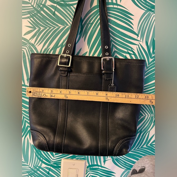 Vintage coach Hampton shoulder tote bag black leather 90’s Y2K - Picture 7 of 16